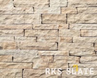 Натуральный камень для фасада RKS SLATE Mint Fossils Sandstone Strips